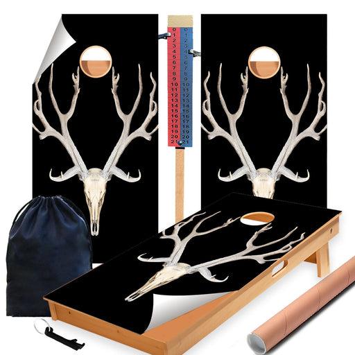 Deer Skull Cornhole Boards Wraps (Set of 2)