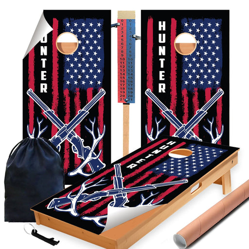 Hunting Flag Cornhole Boards Wraps (Set of 2)