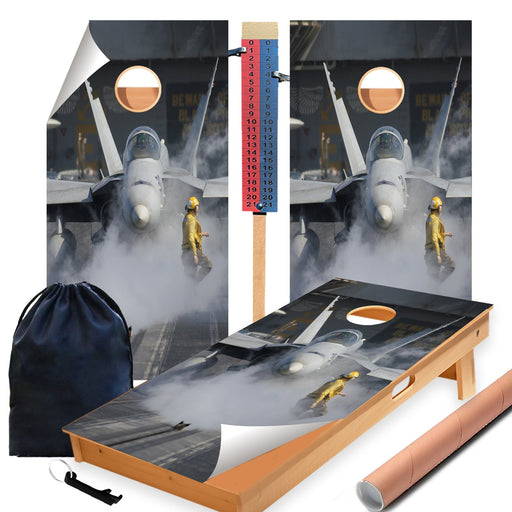 Jet Takeoff Cornhole Boards Wraps (Set of 2)
