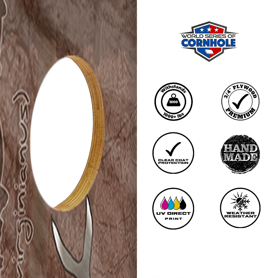 Cornhole Boards World Series of Cornhole Official 2' x 4' Professional Cornhole Board Runway 2402P - Withering Wilds Whitetail Deer