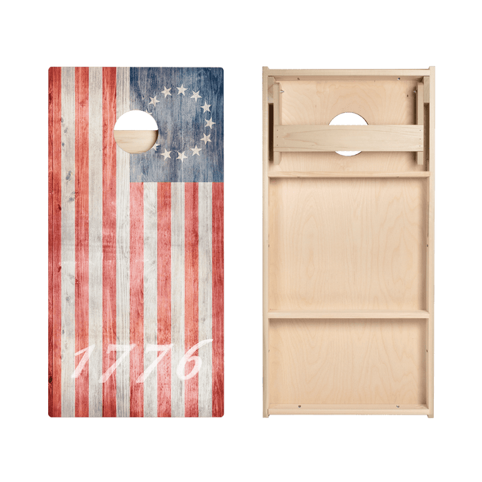 1776 American Flag Star Cornhole Boards