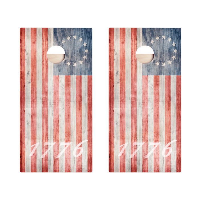 1776 American Flag Star Cornhole Boards