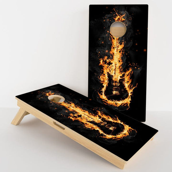 Boards Flaming Guitar Professional Cornhole Boards