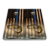 First Responder Rustic Flag Cornhole Boards – Tournament Series