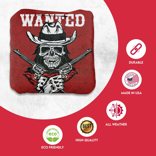 Professional Wanted Skull Cornhole Bags - Set of 8