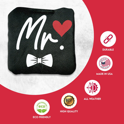 Professional Mr. Mrs. Cornhole Bags - Set of 8