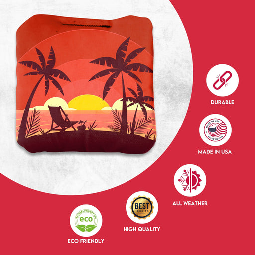 Professional Red Blue Beach Chair Cornhole Bags - Set of 8