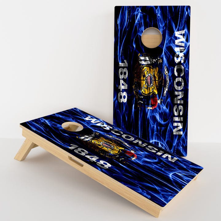 Boards Wisconsin Flag Professional Cornhole Boards