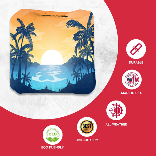 Professional River Palms Cornhole Bags - Set of 8