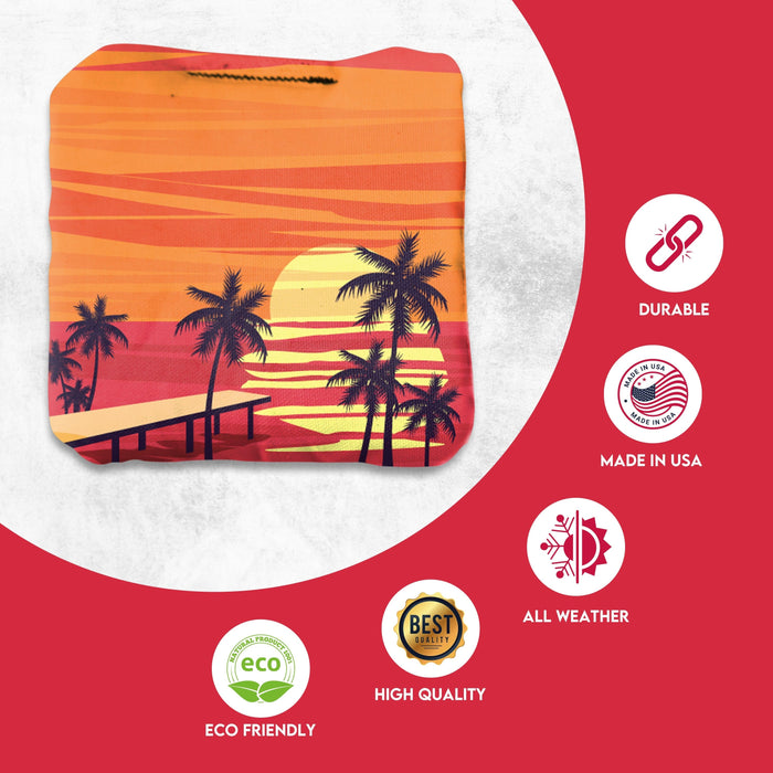 Professional Blue Red Beach Cornhole Bags - Set of 8