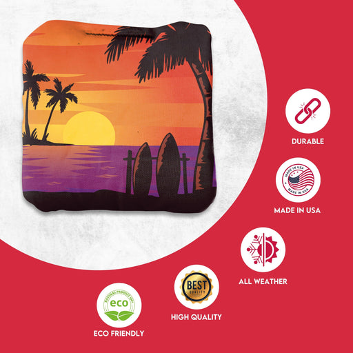 Professional Orange Blue Beach Cornhole Bags - Set of 8