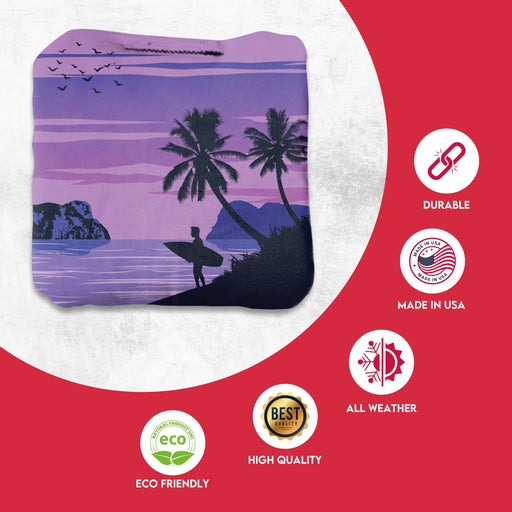 Professional Orange Purple Beach Cornhole Bags - Set of 8
