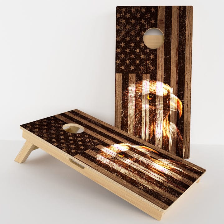 Boards Faded Bald Eagle American Flag Professional Cornhole Boards