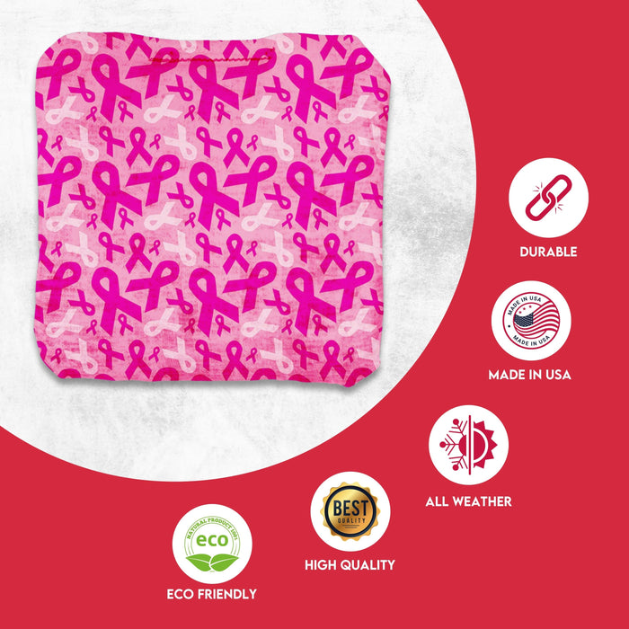 Professional Breast Cancer Cornhole Bags - Set of 8