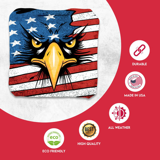 Professional Eagle in Flag Cornhole Bags - Set of 8