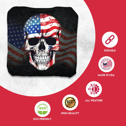 Tournament Flag Skull Cornhole Bags - Set of 8