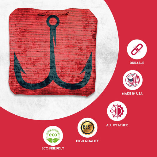 Professional Red Blue Hooks Cornhole Bags - Set of 8