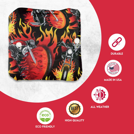 Skull Rider Cornhole Bags - Set of 8