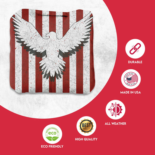 Professional Bird Flag White Cornhole Bags - Set of 8