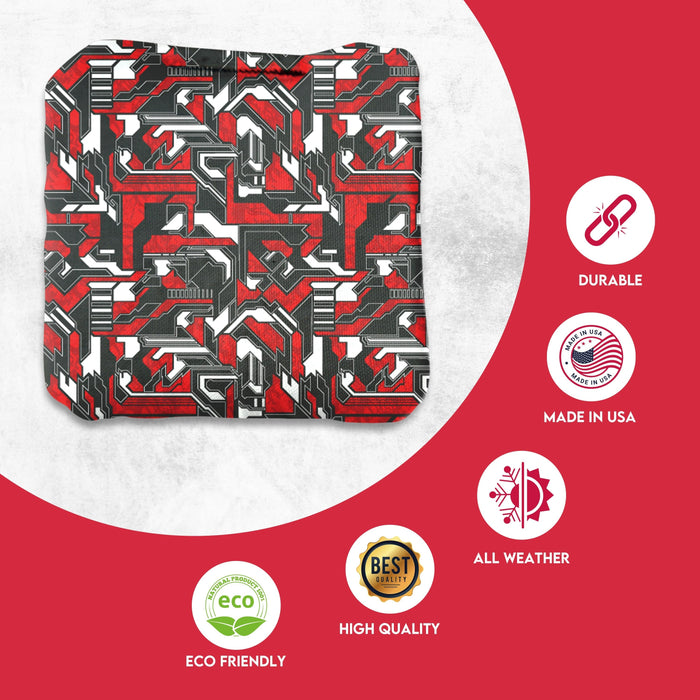 Professional Blue Red Tech Fusion Cornhole Bags - Set of 8