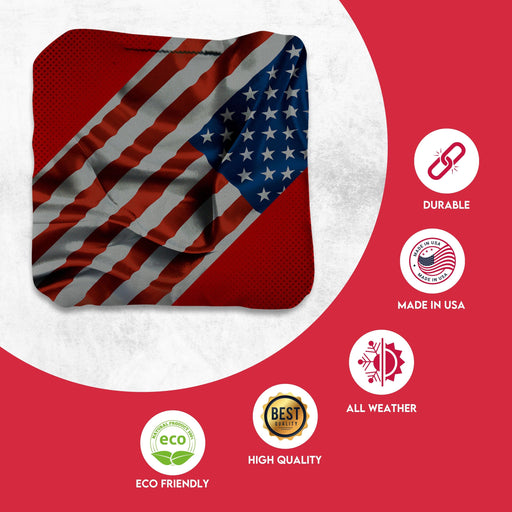 Professional Sideway Flag Cornhole Bags - Set of 8