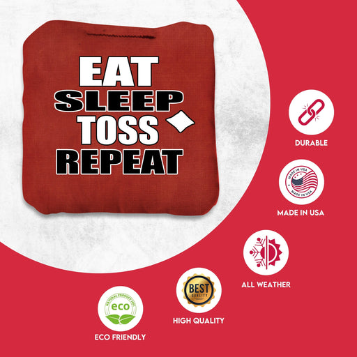 Professional Eat Sleep Toss Repeat Cornhole Bags - Set of 8