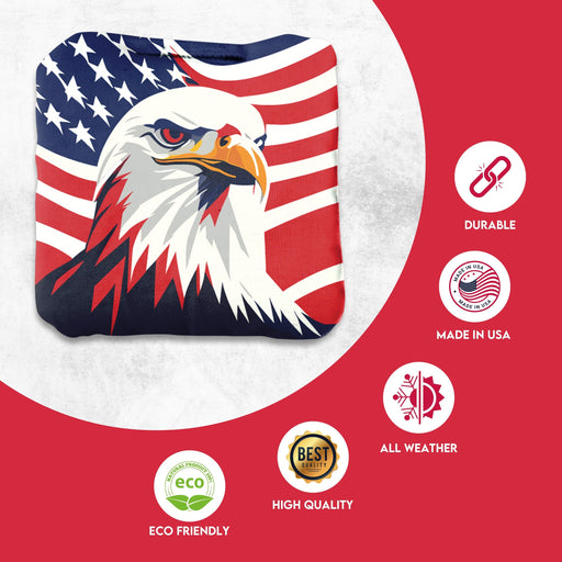 Red Blue Eagle Cornhole Bags - Set of 8