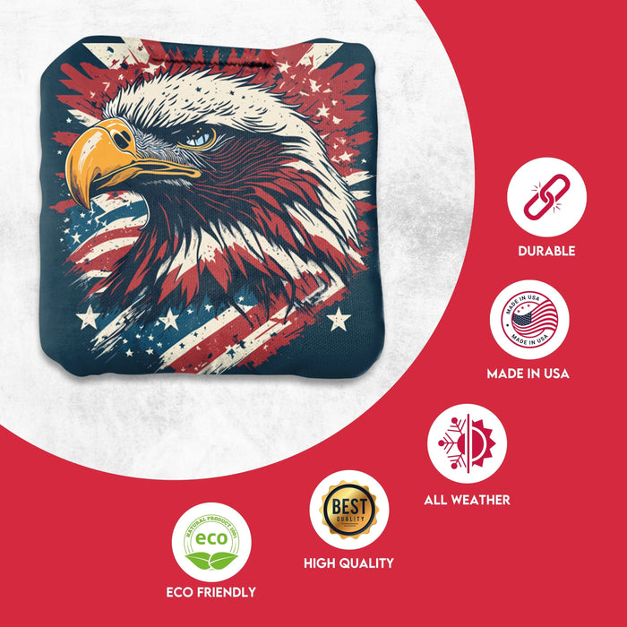 Red Gold Eagle Cornhole Bags - Set of 8