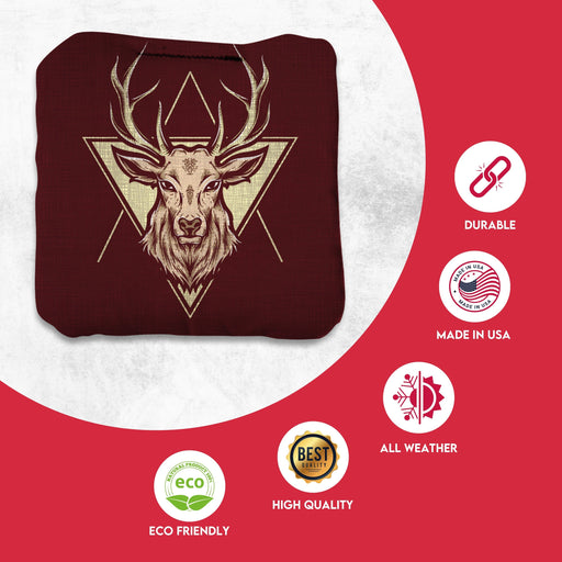 Red Blue Deer Cornhole Bags - Set of 8