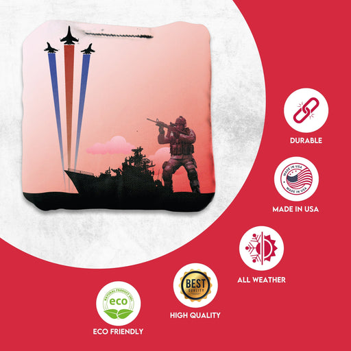 Battleship Soldier Cornhole Bags - Set of 8