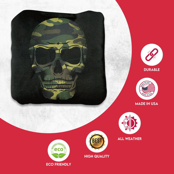 Camo Skull Cornhole Bags - Set of 8