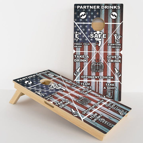 Boards American Flag Drinking Game Professional Cornhole Boards