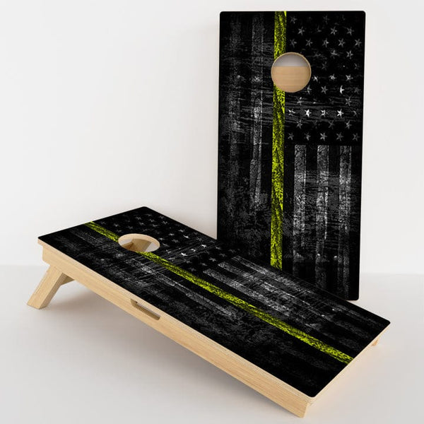 Boards Thin Yellow Line Dispatch Flag Professional Cornhole Boards
