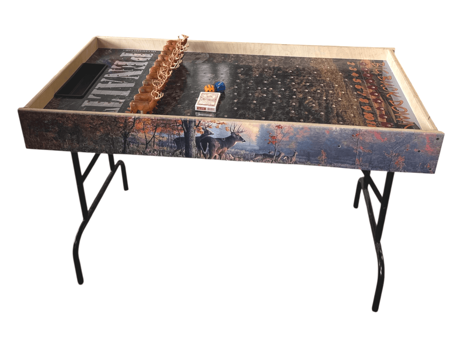 Horse Race Game Big Buck Downs-  Jumbo Horse Game with Integrated Chip Pot Big Buck Derby Themed/ Hunting Themed Games/ Deer Themed Horse Racing/ Large Party Games/ Camping