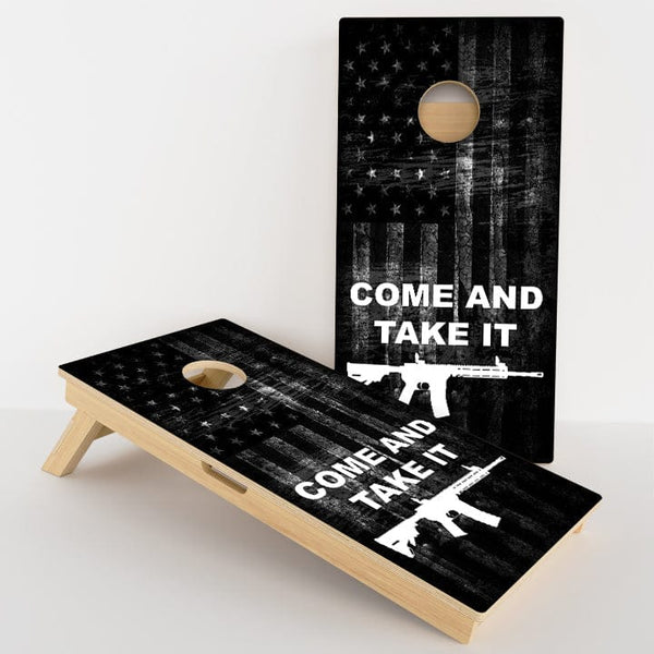 Boards Come And Take It American Flag Gun Professional Cornhole Boards