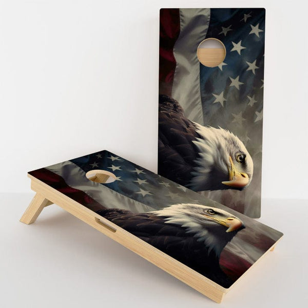 Boards Bald Eagle American Flag Professional Cornhole Boards