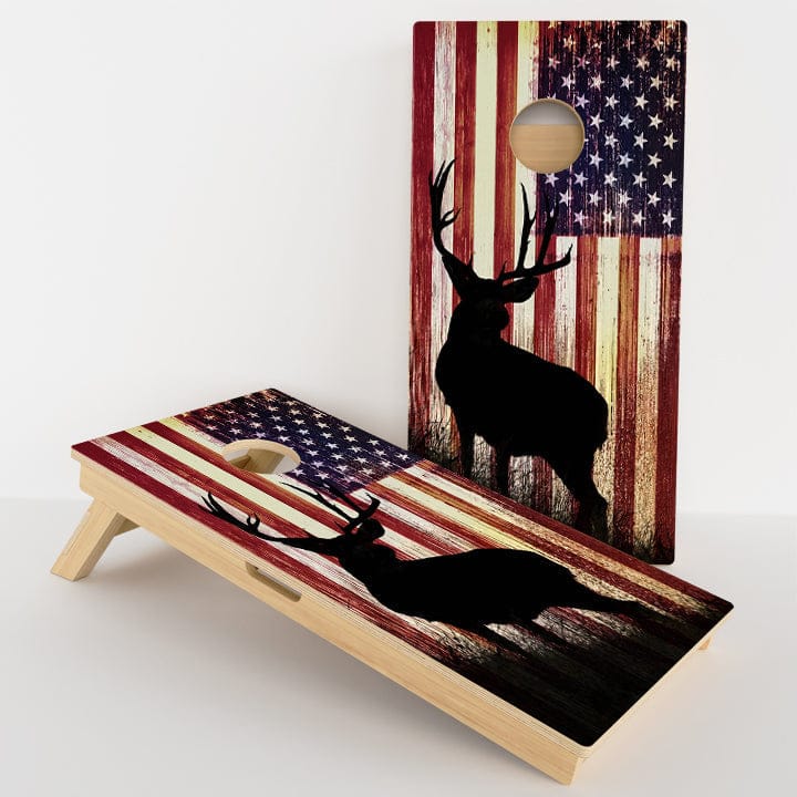 Boards American Flag Hunting Deer Professional Cornhole Boards