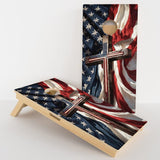 Boards American Flag Cross Professional Cornhole Boards