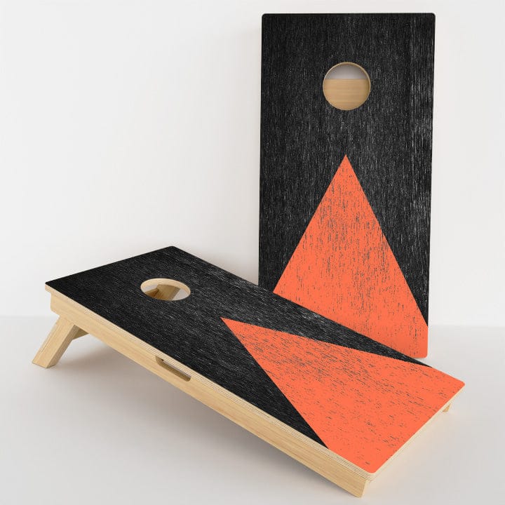 Boards Wood Grain With Orange Professional Cornhole Boards