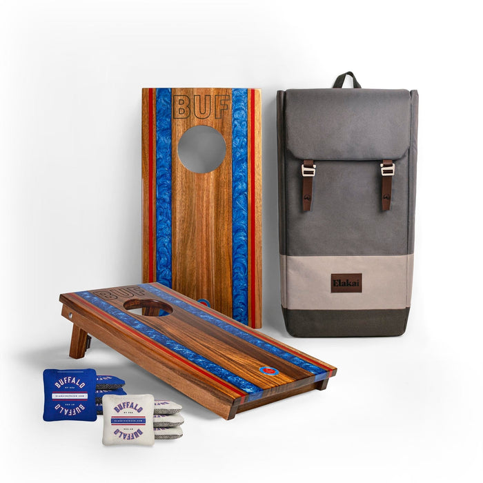 Cornhole Boards Buffalo 1ft x 2ft Gameday Teams Epoxy Resin Wood Compact Travel Cornhole Board Set