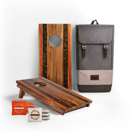 Cornhole Boards Cleveland 1ft x 2ft Gameday Teams Epoxy Resin Wood Compact Travel Cornhole Board Set
