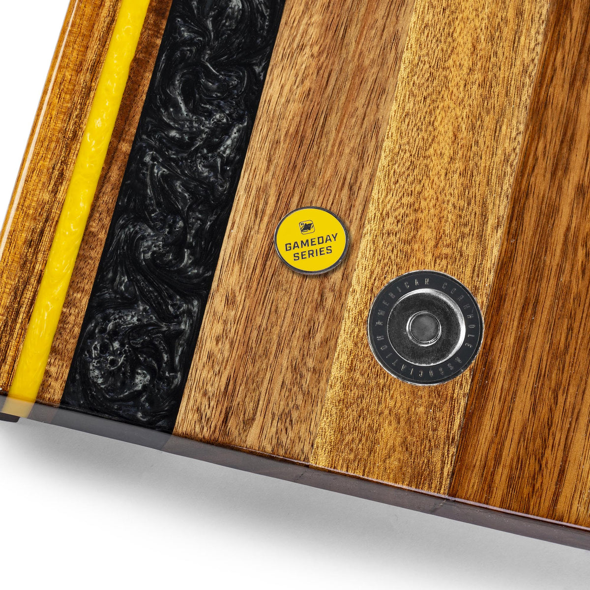 Cornhole Boards 1ft x 2ft Gameday Teams Epoxy Resin Wood Compact Travel Cornhole Board Set