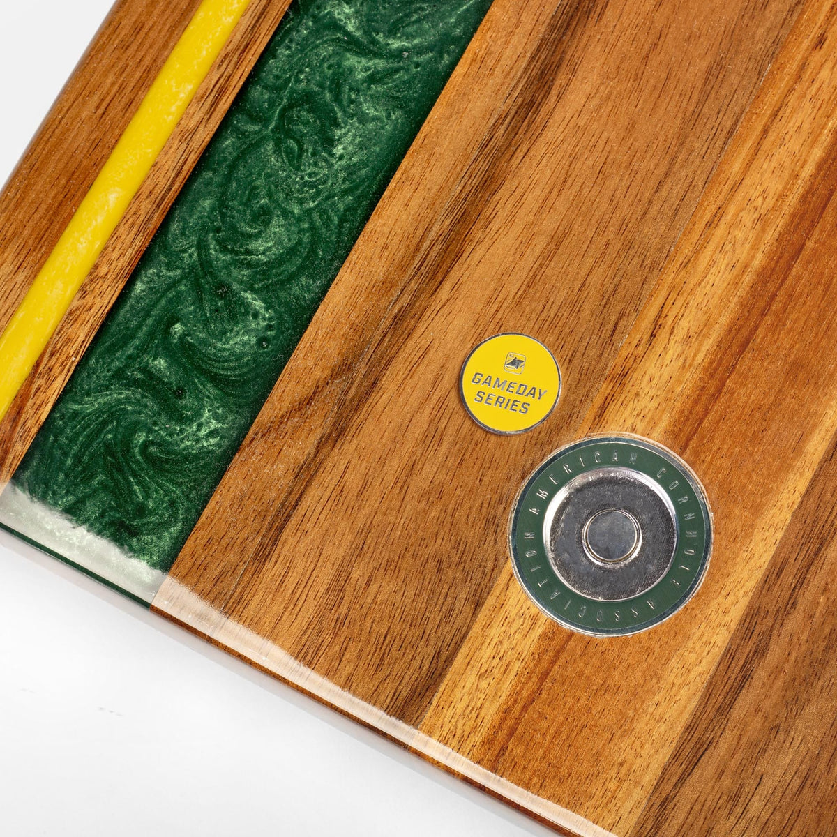 Cornhole Boards 1ft x 2ft Gameday Teams Epoxy Resin Wood Compact Travel Cornhole Board Set