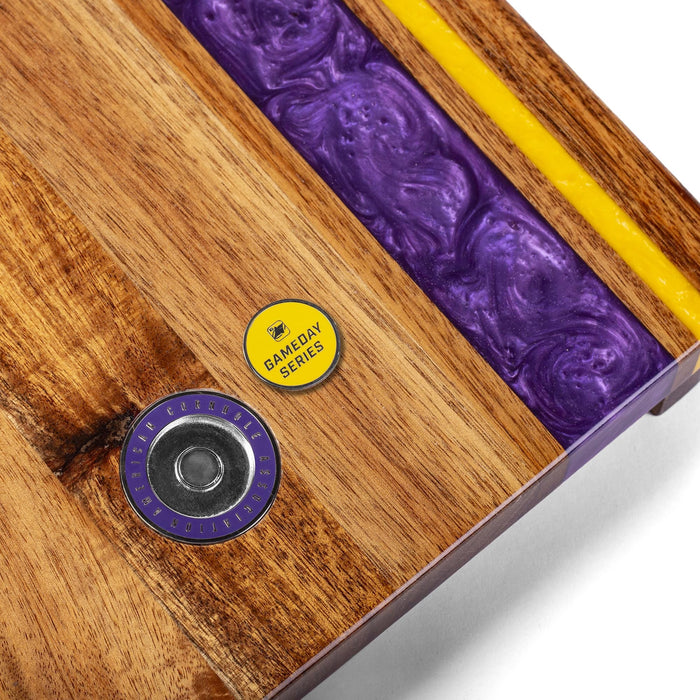 Cornhole Boards 1ft x 2ft Gameday Teams Epoxy Resin Wood Compact Travel Cornhole Board Set