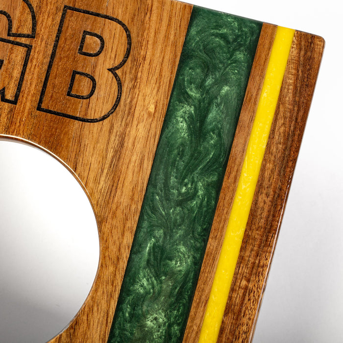 Cornhole Boards 1ft x 2ft Gameday Teams Epoxy Resin Wood Compact Travel Cornhole Board Set