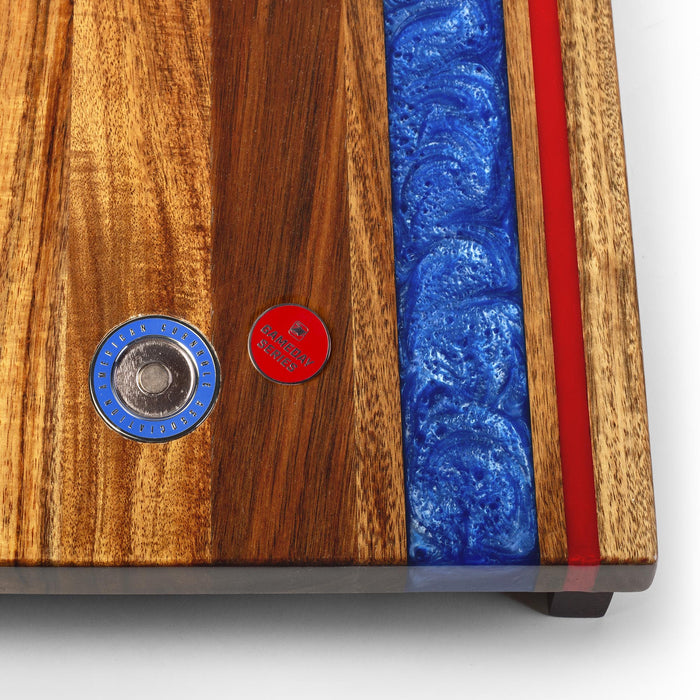 Cornhole Boards 1ft x 2ft Gameday Teams Epoxy Resin Wood Compact Travel Cornhole Board Set