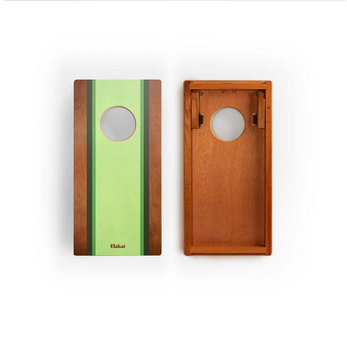Cornhole Boards 1ft x 2ft Graphic Wood Travel Cornhole Set | Classic Beach Stripes Collection