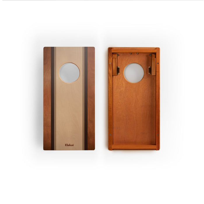 Cornhole Boards 1ft x 2ft Graphic Wood Travel Cornhole Set | Classic Beach Stripes Collection