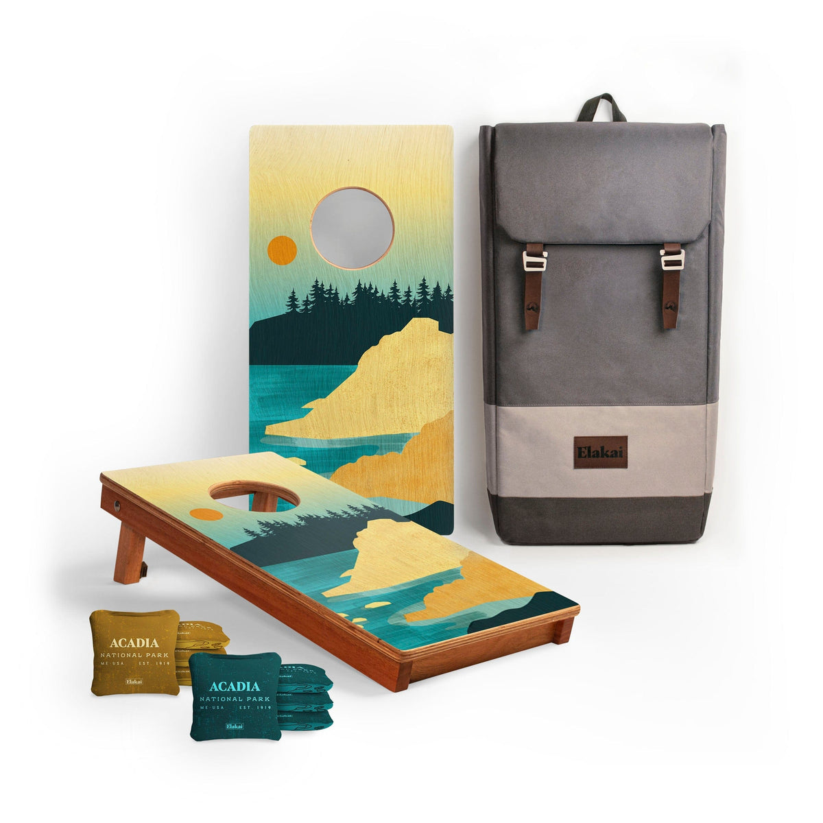 Cornhole Boards Acadia 1ft x 2ft Graphic Wood Travel Cornhole Set | National Parks Inspired Collection