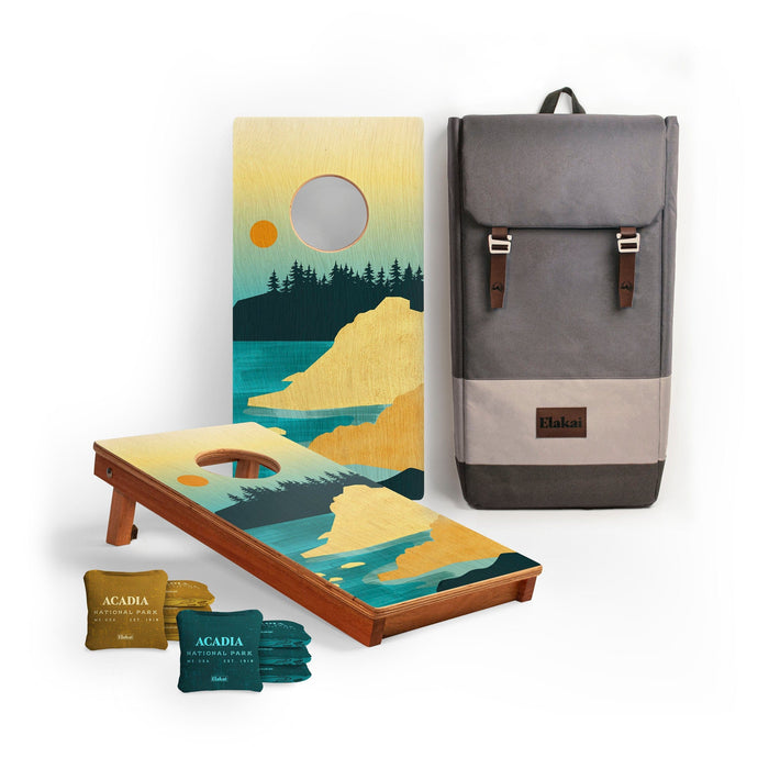Cornhole Boards Acadia 1ft x 2ft Graphic Wood Travel Cornhole Set | National Parks Inspired Collection